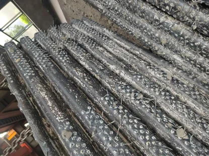 Liner bars stacked after casting