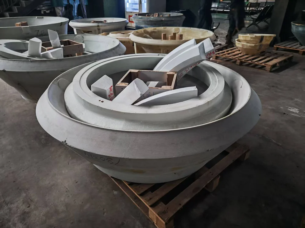 Printed mould sections finished and staged for assembly
